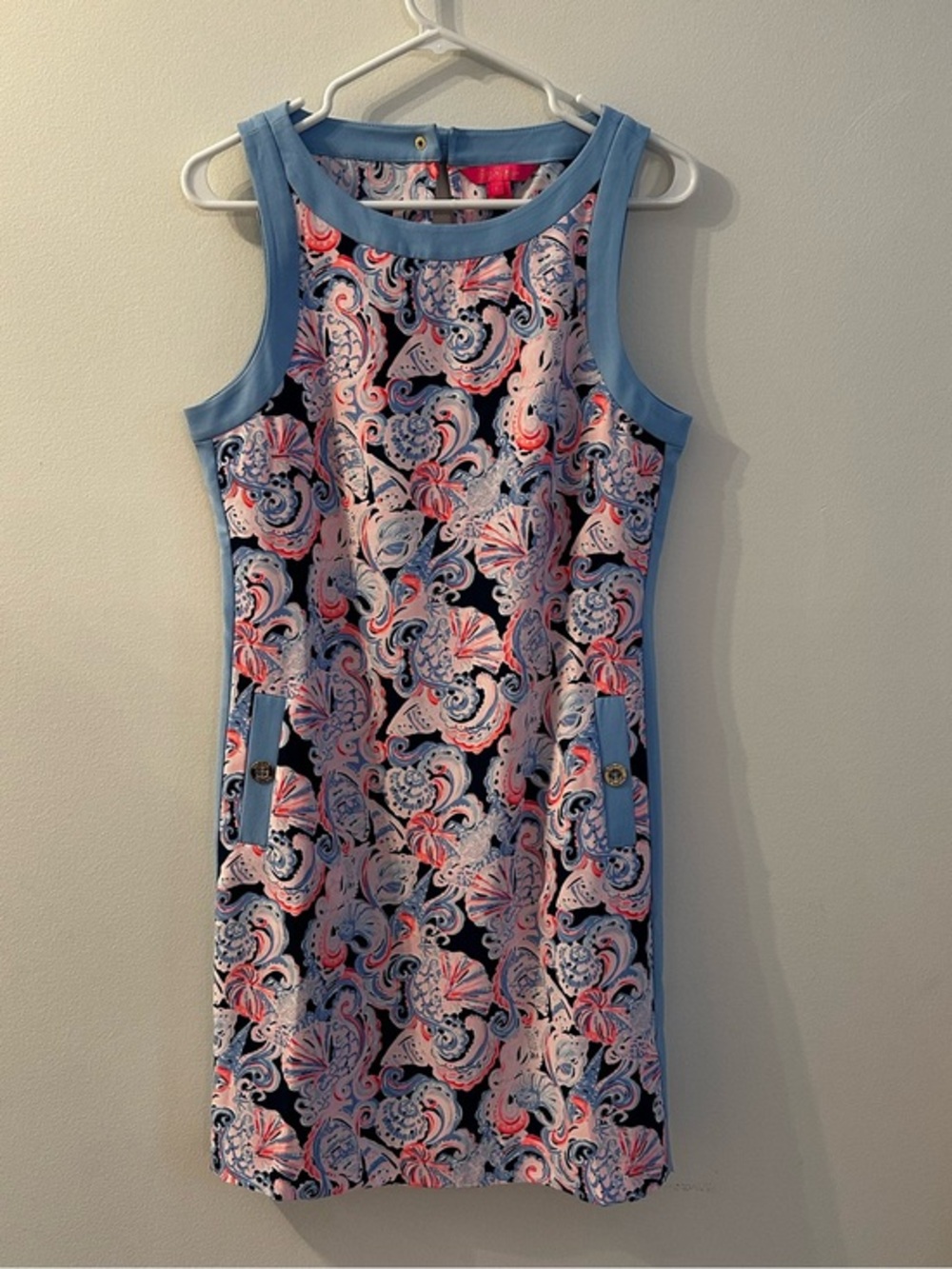 Lilly Pulitzer Angie Stretch Shift Dress High Tide Navy It’s For Shore Size 6